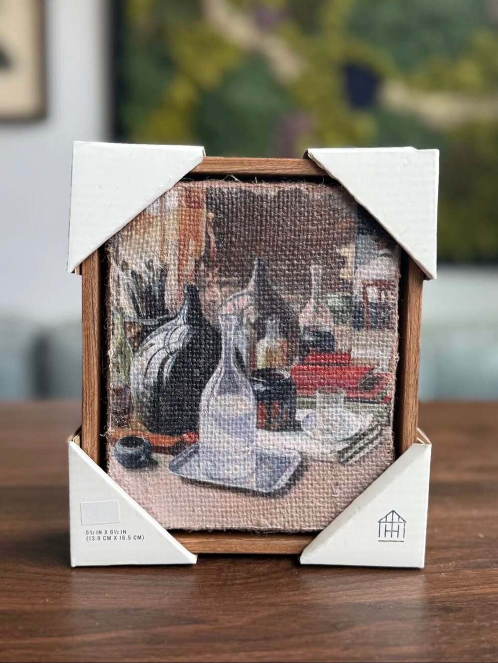 Hearth & Hand with Magnolia Vertical Still Life Bottle Framed Burlap Art